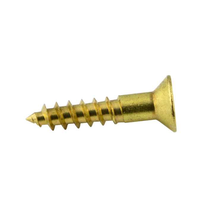 Wood Screw, Flat Head, Phillips, #6 x 1/2" Length, Brass, ASME/ANSI B18.6.1 by Spaenaur Inc.