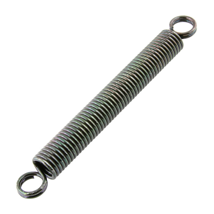 Utility Spring, Extension Type, Double Loop Centred Ends 7/16"OD, 9"LGTH O/A, 0.062"GA. Wire MB Hard Drawn Spring Steel Wire Black