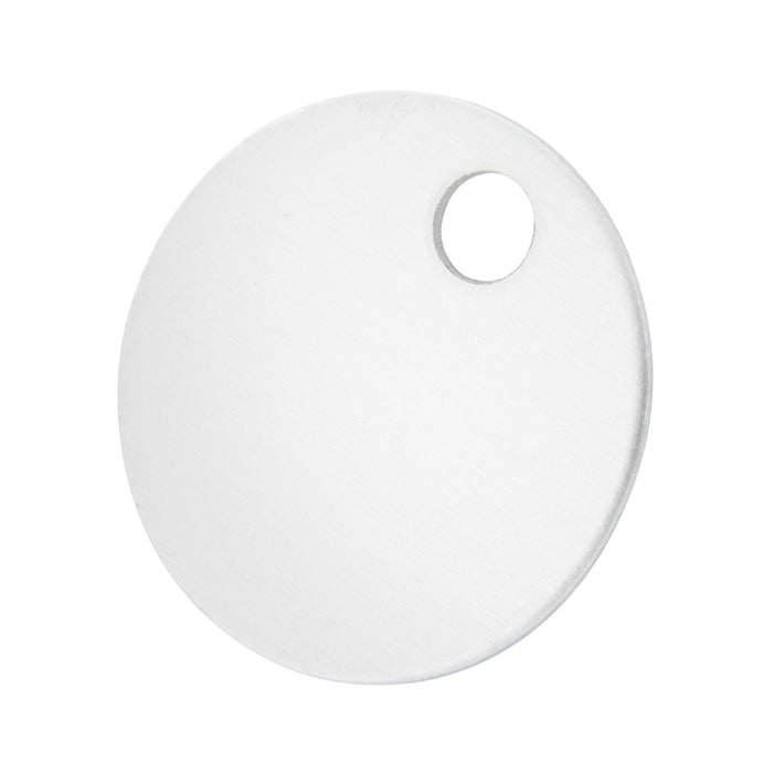 Standard Round Blank Tag (One 3/16" Hole) 1-1/2" DIA x 0.032" THK Anodized Aluminum Plain by Spaenaur Inc.