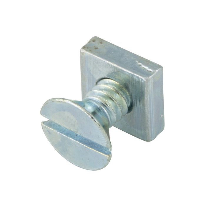Stove Bolt Flat Slot Head & Square Nut (Ms-107+B-1548) 100/Pk 1/4"-20 UNC x 1" Steel Zinc Plated