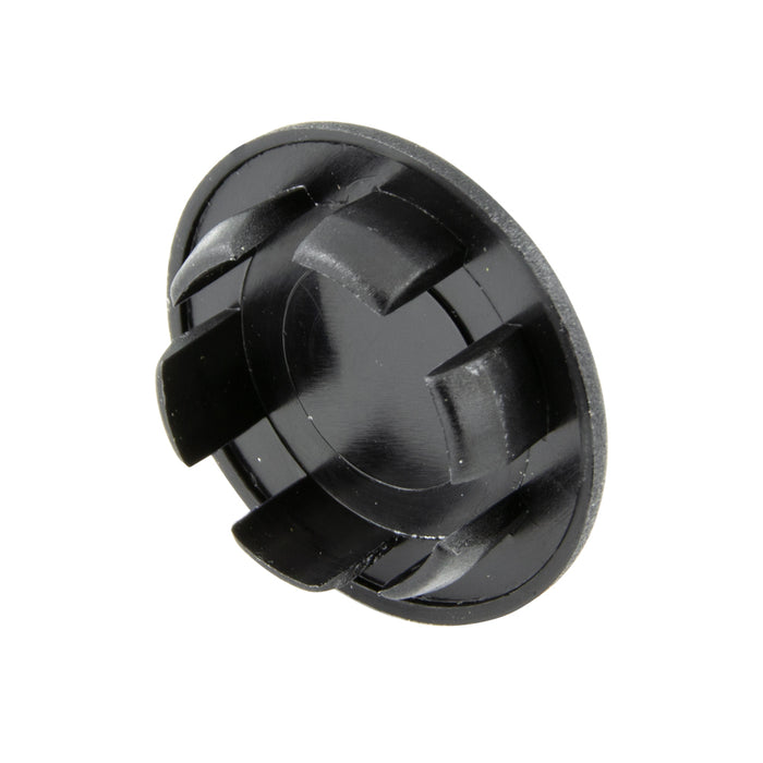 Attache pour cache-trou, tête plate, finition mate, trou de 0,687 po x épaisseur de panneau de 0,031/0,109 po, nylon noir 6/6