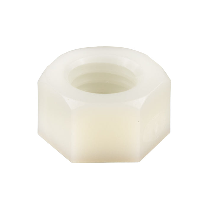 Hexagon Jam Nut 5/16"-18 UNC (.500" A/F x .190" TH) Nylon 6/6 Natural