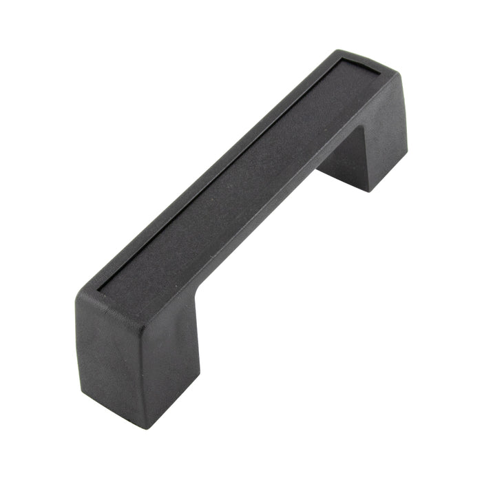 Poignée GRab avec trous de fixation dissimulés (5,5 po de centre à centre) Longueur totale 6,8 po Plastique moulé, couleur noire par Spaenaur Inc.