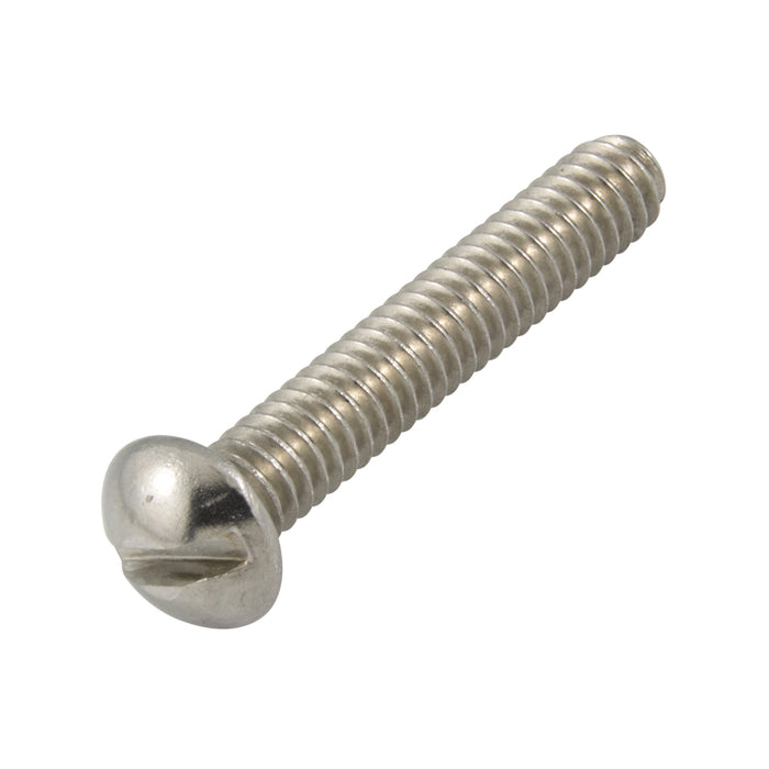 Machine Screw, Round Head, Slotted Drive, #8-32 UNC x 1-1/4" Length, Stainless Steel