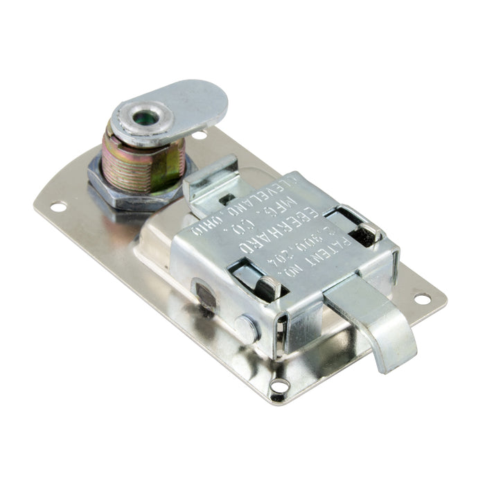 Paddle Handle Recessed Lock with Hook Type Slide Bolt Steel Nickel Plated by Spaenaur Inc.