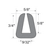 Extruded Rubber Channel 3/4" O/A HT x 5/8" Wide 9/32" Inner Width, In 11-1/2" Ft LGTHs EPDM Rubber by Spaenaur Inc.