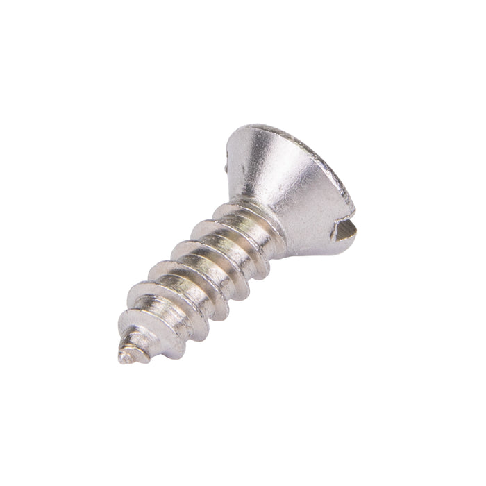 Tapping Screw, Oval Head Slotted Drive, Type AB, #8 x 1/2" Length, Stainless Steel by Spaenaur Inc.