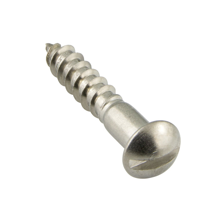 Wood Screw, Flat Head, Slotted, #8 x 1-1/2" Length, Stainless Steel, ASME/ANSI B18.6.1 by Spaenaur Inc.