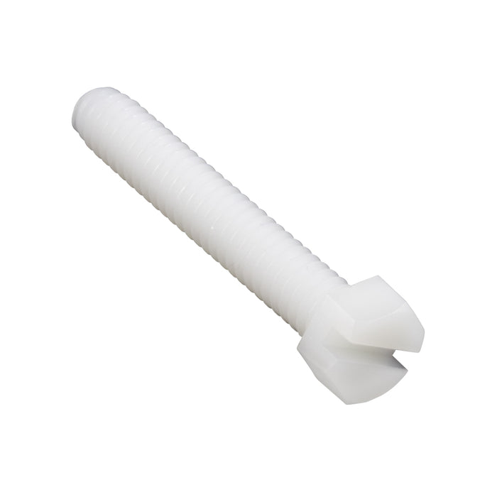 Machine Screw, Hex Head, Slotted Drive, #4-40 UNC x 1" Length, Nylon Natural by Spaenaur Inc.