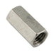 Écrou d'accouplement 3/8"-16 UNC x 1 1/8" L x 1/2" AF en acier inoxydable 18-8, fabriqué par Spaenaur Inc.