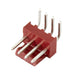 Système d'interconnexion Kk à 4 circuits avec verrouillage à friction à broches carrées. Espacement central de 2,54 mm (0,100 po). Série 7478-4A. Nylon - Rouge Ul 94V-O, broche - Laiton étamé, ignifuge par Molex®.