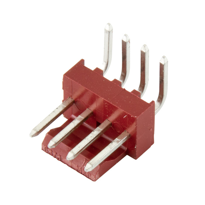 Square Pin Friction Lock 6 Circuit Kk Interconnection System .100"(2.54mm) Centre Spacing Series 6410-6A Nylon Red or White Ul94V-0, Pin - Brass Tinned, Flame Retardant