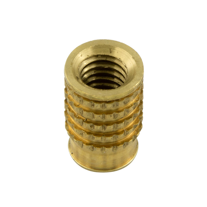 Brass Barb-Sert Metric M2.5 x 0.45mm Pitch x .205" Reg LGTH Brass Plain