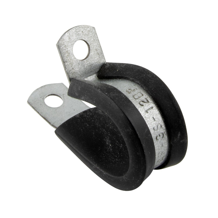 Double Tube Clamps - Closed Type (PVC Insulated) 5/8" Tube DIAm., .781" C to C Steel Hot Dipped Galvanized Black Vinyl Cushion