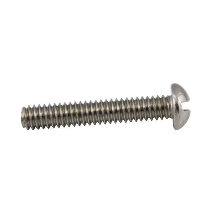 Machine Screw, Round Head, Slotted Drive, #8-32 UNC x 1-1/4" Length, Stainless Steel