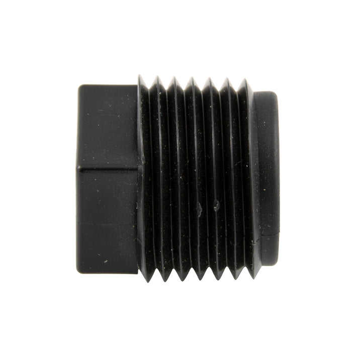 Bouchon fileté pour tuyau - Tête carrée 3/4 po - 14 NPT Polyéthylène haute densité Couleur noire par Spaenaur Inc.