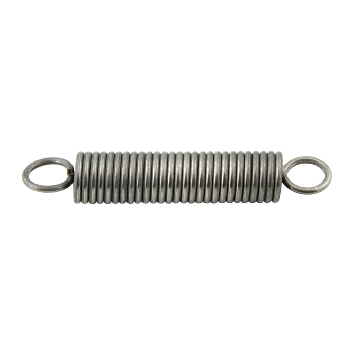 Ressort utilitaire, type à extension, boucle simple, extrémités centrées 1/4 po de diamètre extérieur, 1 13/16 po de longueur totale, 0,025 po de calibre. Fil MB étiré à froid Spr STL fil lisse de Spaenaur Inc.