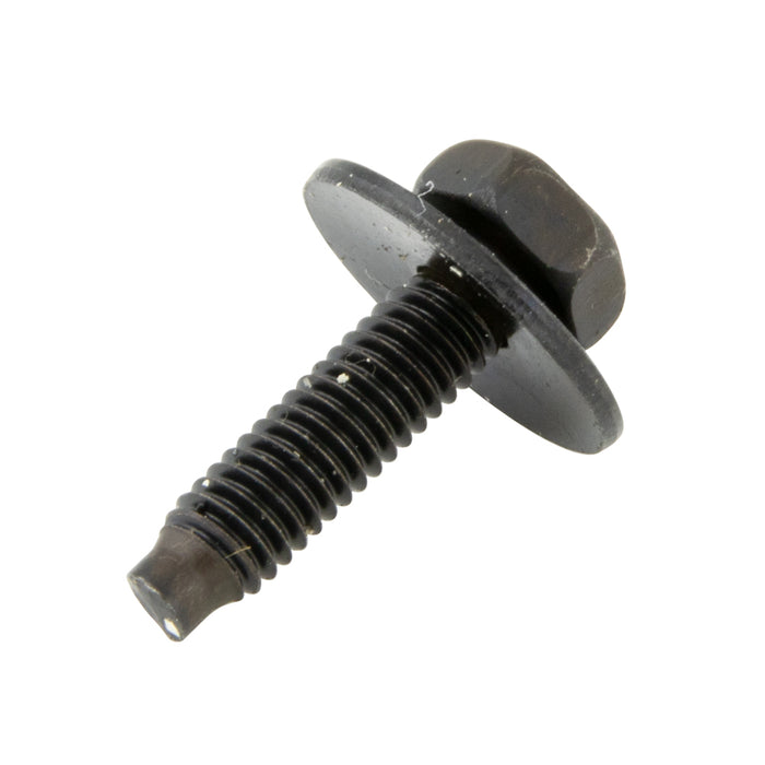 Sems Machine Screw Hex Head W/ 12Mm, OD Flat Washer, M4 X 0.7 Pitch X 16mm Lgth Med, Gr 9.8 Carbon Steel Black, Phosphorate & Oil by Spaenaur Inc.
