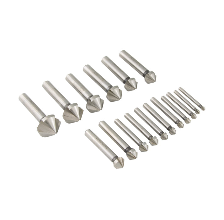 Set Of 17 Precision Countersinks 90 Degree Straight Shank, DIN 335C 4.3mm-25mm High Speed Steel In Wooden Box by Spaenaur Inc.