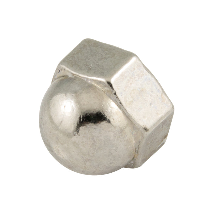 Écrou borgne, n° 10-24, largeur de face 3/8", épaisseur 11/32", en alliage de zinc nickelé, fabriqué par Spaenaur Inc.
