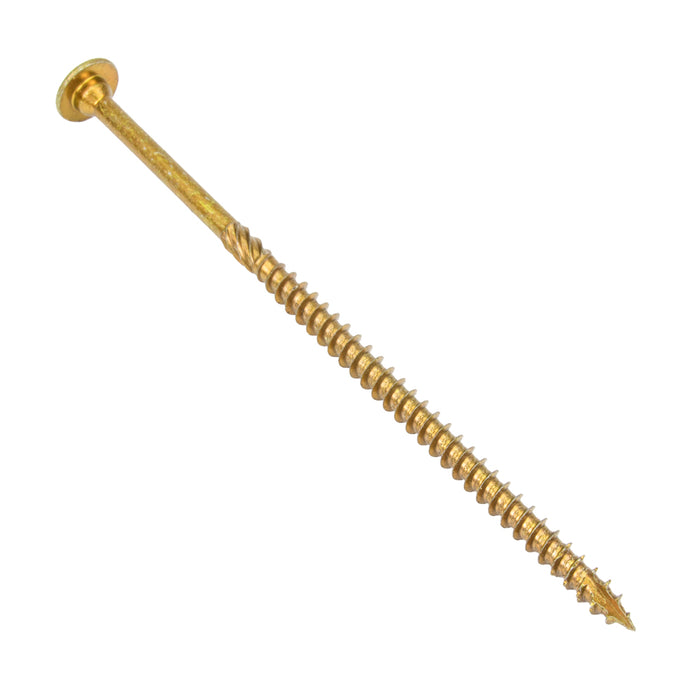 RSS Lag Screw, Round with Washer Head, Torx T40, 3/8" x 7-1/4" (8.0 mm x 180 mm), Low Carbon Steel Yellow Zinc Plated by Spaenaur Inc.