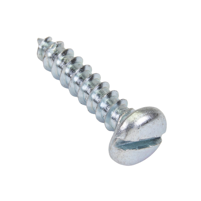Tapping Screw, Pan Head Slotted Drive, Type A, #12 x 1" Length, Low Carbon Steel Zinc Plated by Spaenaur Inc.