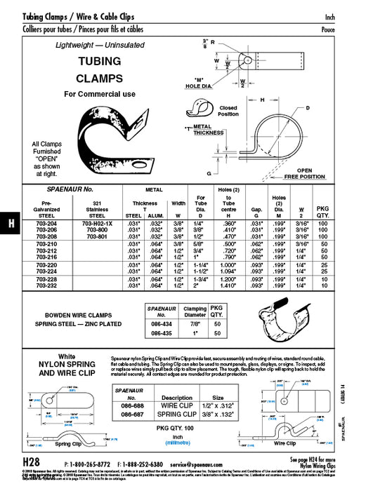 Tube Clamp UNInsulated for 1/2" Tube DIA 321 SS