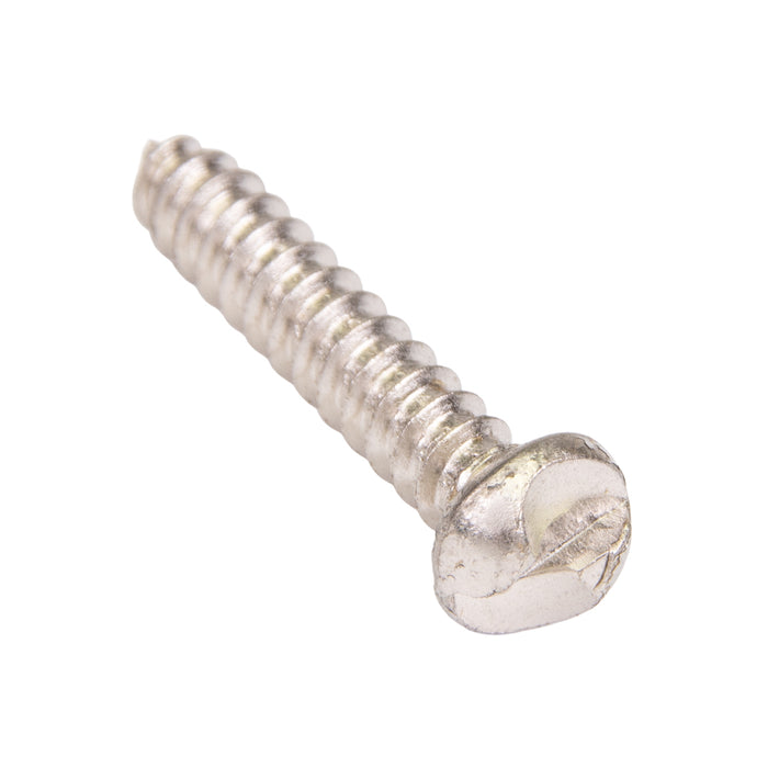 Tapping Screw, Round Head One-Way Slotted Drive, Type A, #10 x 5/8" Length, Steel Nickel Plated by Spaenaur Inc.