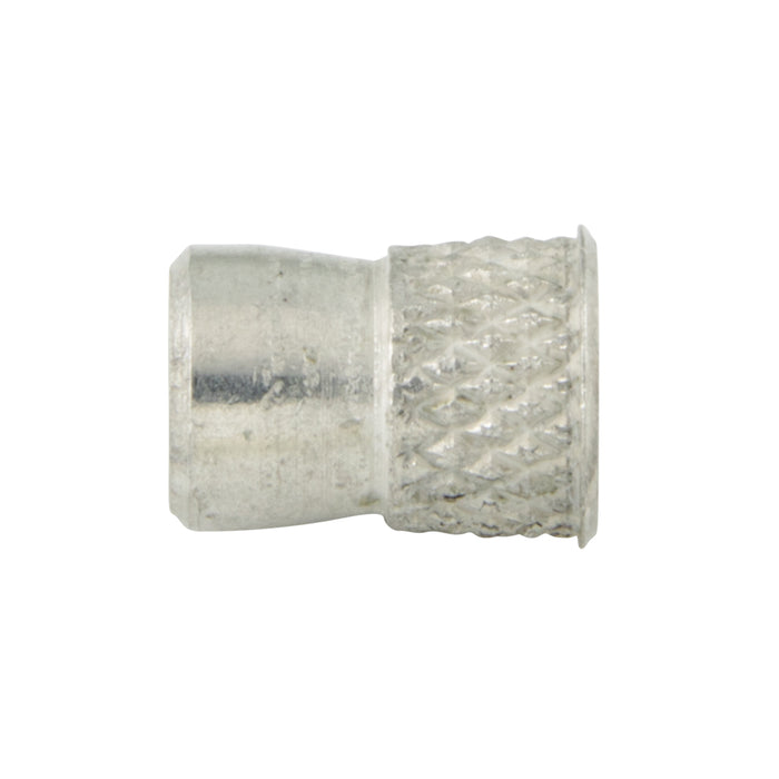 A-W Series Knurled Threaded Insert #6-32 UNC x .370" LGTH Steel, Trivalent Tin Zinc Plated