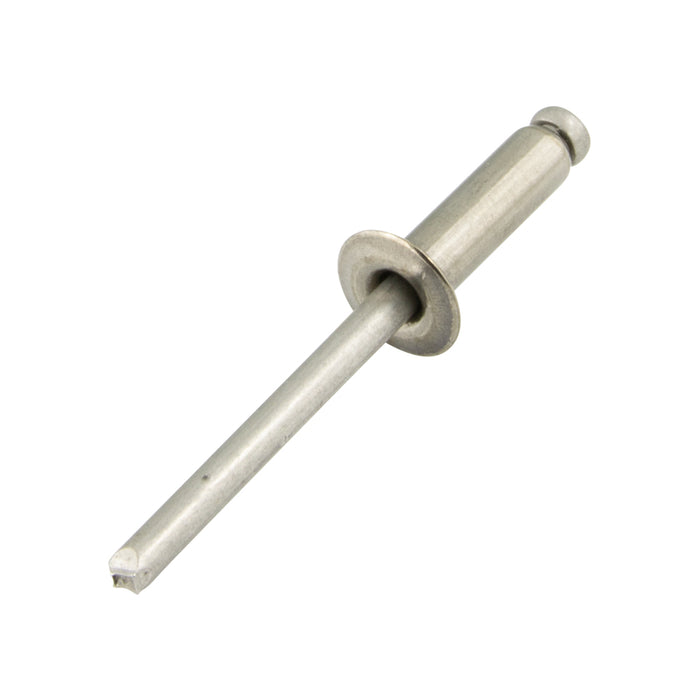 Pop Rivet Dome Head, Open End 5/32" x .415" LONG (.126"-.250" Grip) 300 Series Stainless Steel IFI 114-1986