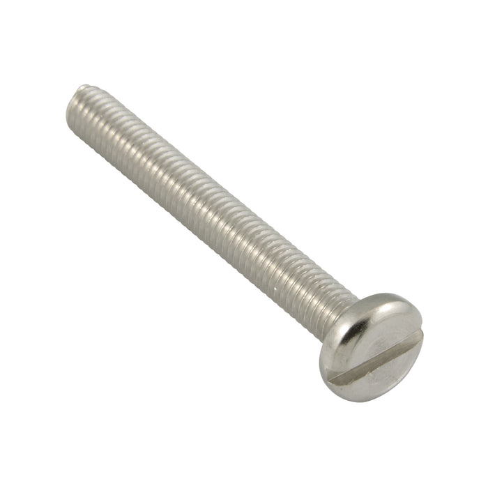 Machine Screw, Pan Head, Slotted Drive, M6 x 1.00 mm UNC x 60 mm Length, Stainless Steel