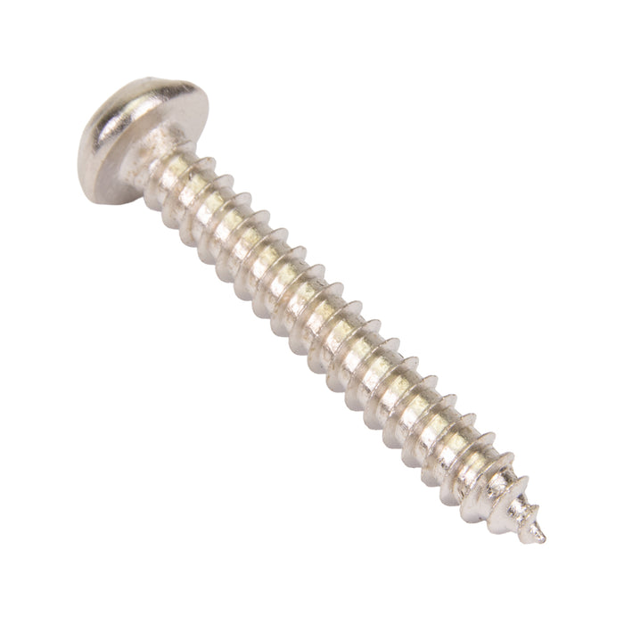Tapping Screw, Pan Head One-Way Slotted Drive, Type AB, #12 x 1-1/2" Length, Steel Nickel Plated by Spaenaur Inc.