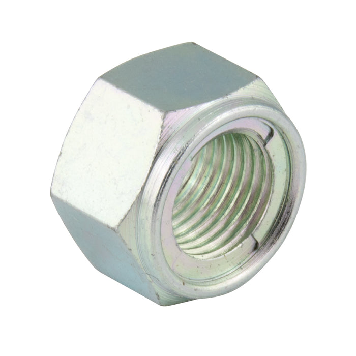 Écrou à verrouillage complet Fujilok Hex avec insert en acier inoxydable 301, pas M22 x 2,50, acier à haute teneur en carbone (S45Ch), zingé blanc chromé par Fujilok