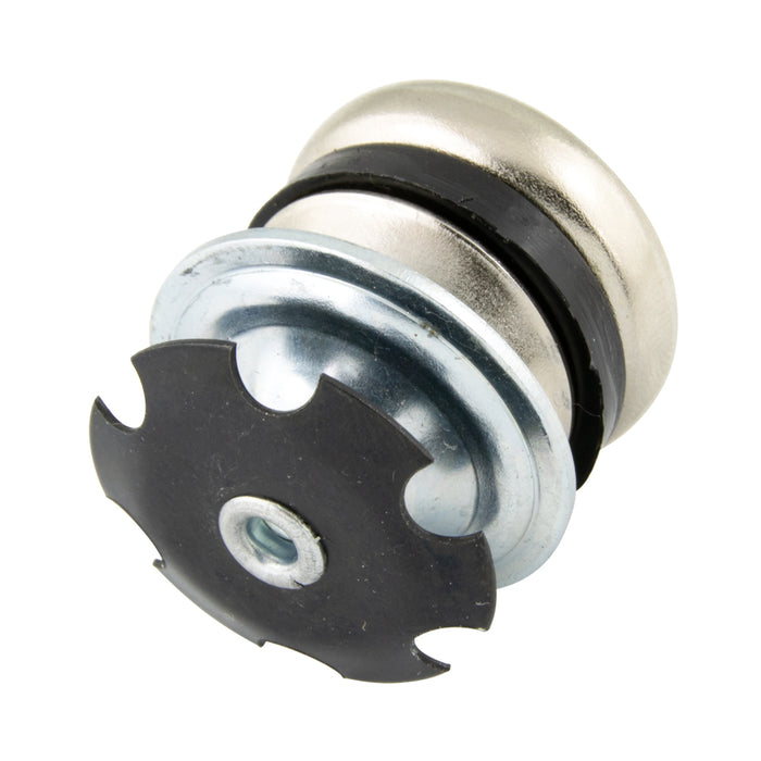Furniture Glide Swivel Type Steel Base Rubber Cushion Silencer 7/8" Base, 1"OD Rd x .870"-.902" ID Tube Steel/Rubber Nickel or Zinc Plated Our Option by Spaenaur Inc.