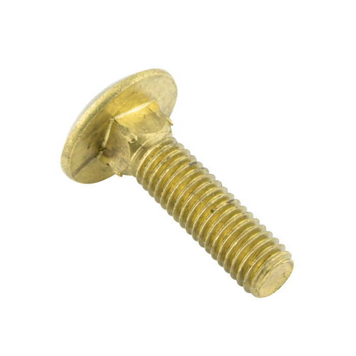 Carriage Bolt DIN 603 (No Nut) M6 x 1.00 x 25mm LG Brass Plain DIN 603/BR M6X25