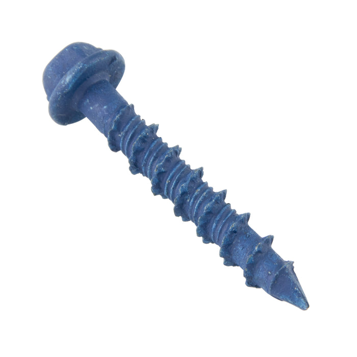 Tapcon Anchor Concrete Screw, Slotted Drive, Hex Washer Head, Hi-Lo Thread, 3/16" Dia x 2-1/4" Length, C1022 Steel Blue CLIMASEAL® by Tapcon®