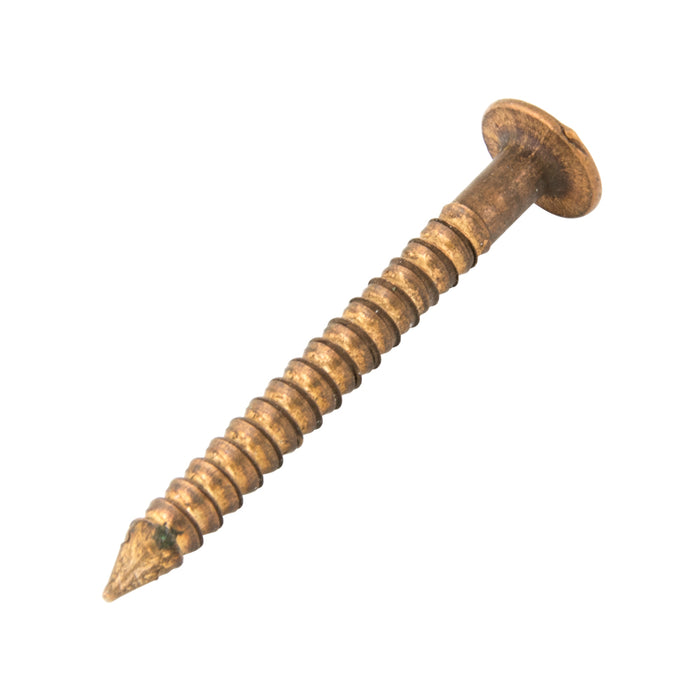 Boat Nail, Flat Head, Ringed Thread (.150") 10 GA. x 2" Silicon Bronze Plain