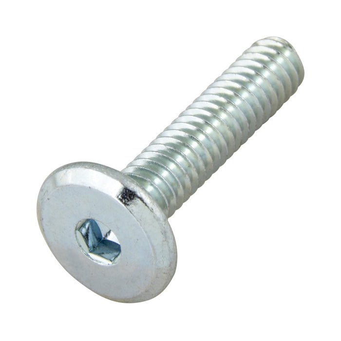 Rampa Flat Head Screws Type Kf with Hex Drive, 17 mm OD Flat HD M8 x 45mm LGTH Class 4.8 Steel Zinc Plated