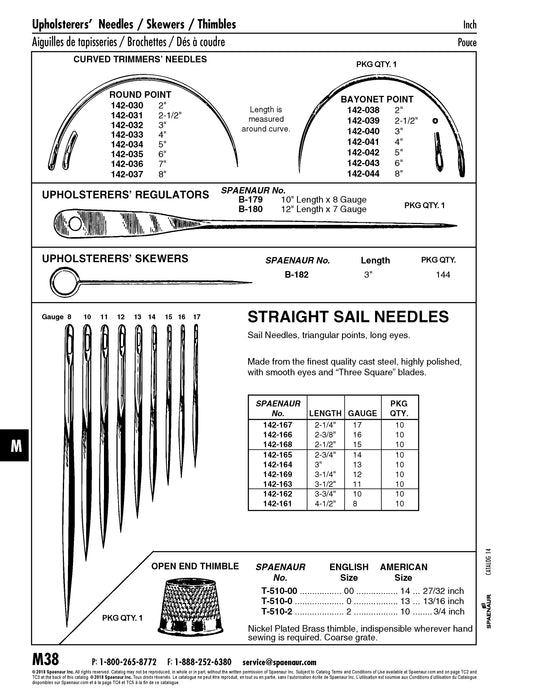 Upholstery Skewer 16GA x 3" LGTH Steel Plain