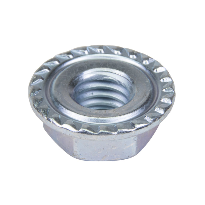Écrou hexagonal à bride dentelée M6 en acier zingué par Spaenaur Inc.