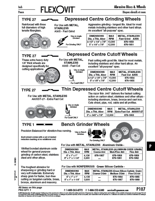Bench GRinder Wheel Medium Gc80 8" DIA x 1" THK x 1-1/4" GReen Silicon Carbide