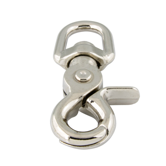 Trigger Snap, Round Swivel Eye 1/2" Eye, 2 1/2" O/A L, 3/8" Snap Opening Zinc Die Cast Nickel Plated by Spaenaur Inc.