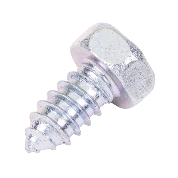 Tapping Screw, Hex Head Unslotted Drive, Type AB, 5/16" x 5/8" Length, Low Carbon Steel Trivalent Zinc Plated