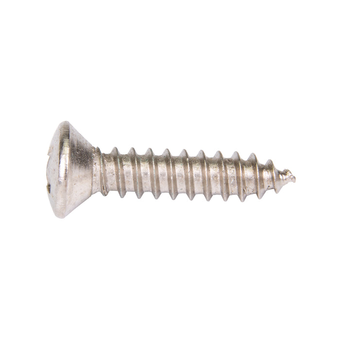 Vis autotaraudeuse, tête ovale à empreinte Phillips, type AB, n° 6 x 1 po de longueur, acier nickelé