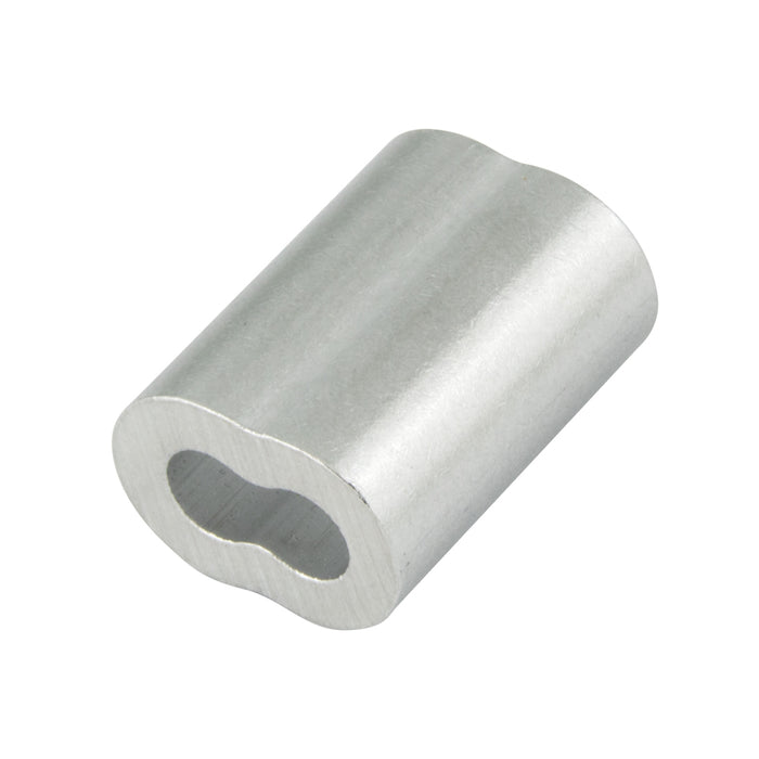 Oval Sleeve for Wire Rope, for 1/16" Cable DIA, Aluminum