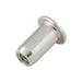 Écrou à riveter Rivkle à tête cylindrique plate, extrémité ouverte, sans clé, plage de serrage M5 x 0,5-3,0 mm, pour trou de 7 mm de diamètre. Acier, zingué transparent par Spaenaur Inc.