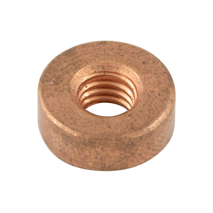 Écrou à souder pilote court, rond, métrique, M5 x pas de 0,8, en acier au carbone, finition cuivrée, fabriqué par Spaenaur Inc.