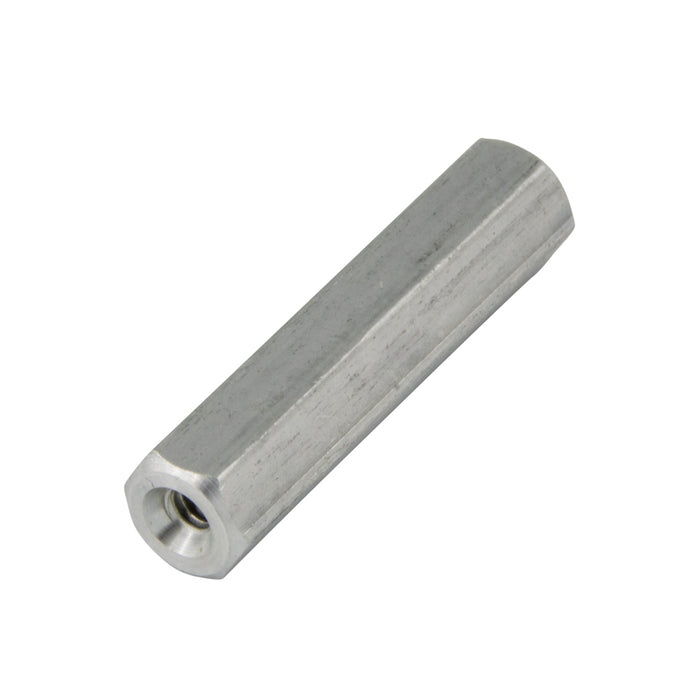 Spacer Hex Threaded, Tap Is 3/8" From Each End & Not Continuous Thru Threaded #6-32 UNC, 1/4" A.F. x 1.250" LGTH Aluminum Alloy 2011T3, Iridite # 14 Chromate