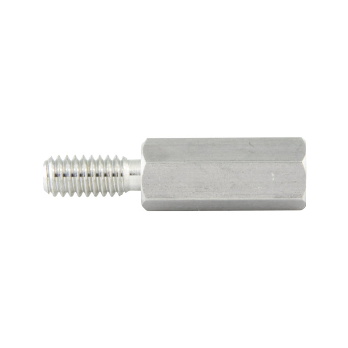 Hex Spacer, Male/Female Threaded, Hole Depth 3/8", Stud LGTH 1/4", #6-32 UNC, 1/2" LGTH, 1/4" A.F. Aluminum Alloy 2011T3