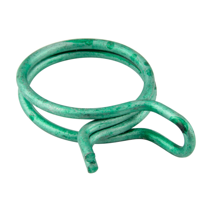 Double Strand Wire Hose Clamp, 8.70 mm Nom Clamp DIA x 1.00 mm Wire DIA High Tensile Wire Zinc Pl GReen Colour
